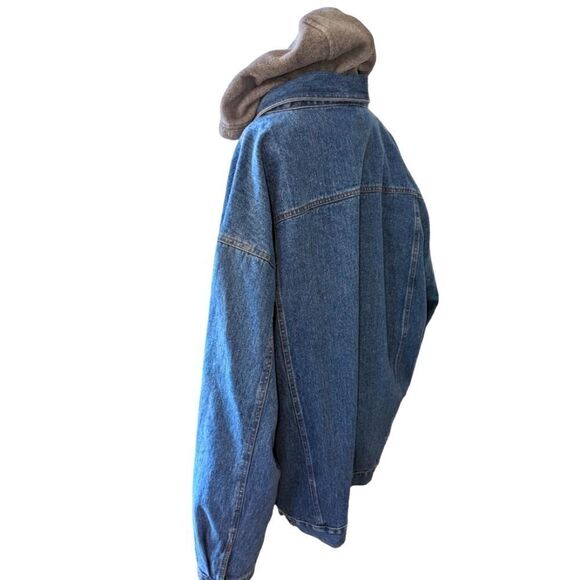 Vintage Faded Glory Blue denim jacket with removable gray sweatshirt - Picture 4 of 9